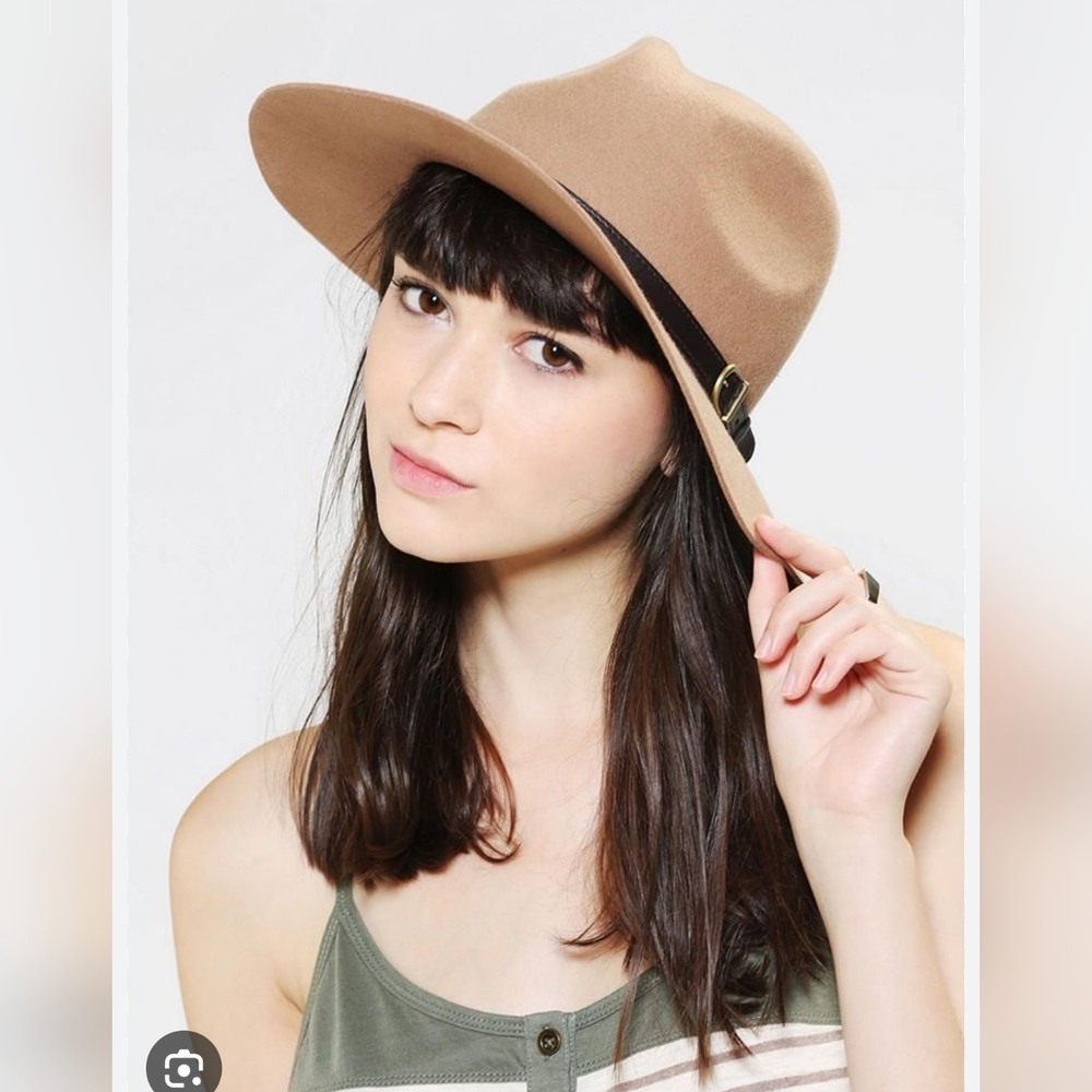 Staring At Stars Women's Western Fedora Hat One Size Tan 100% Wool